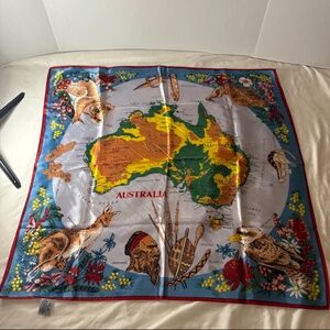 Vintage Heil Scarf Souvenir Australia All Acetate Made In Japan